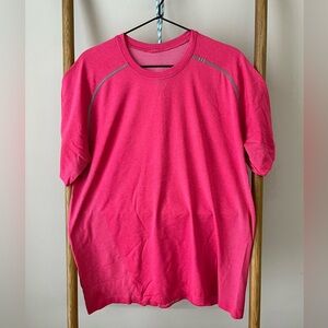 lululemon athletica pink short sleeve metal vent tech